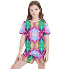 Colorful Abstract Painting E Kids  Tee And Sports Shorts Set by gloriasanchez