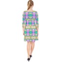 Colorful Neon Pattern  Quarter Sleeve Front Wrap Dress View2