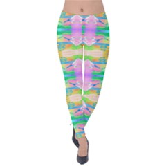 Colorful Neon Pattern  Velvet Leggings by gloriasanchez