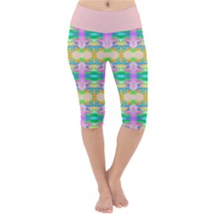 Colorful Neon Pattern  Lightweight Velour Cropped Yoga Leggings by gloriasanchez