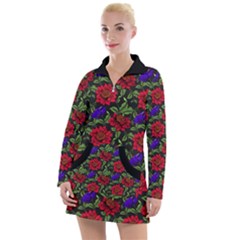 Spanish Passion Floral Pattern Women s Long Sleeve Casual Dress by gloriasanchez