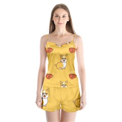 Corgi And Coffee Satin Pajamas Set by Bigfootshirtshop