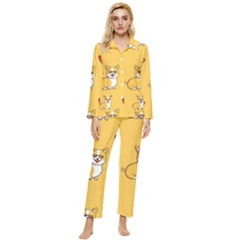 Corgi And Coffee Womens  Long Sleeve Pocket Pajamas Set by Bigfootshirtshop