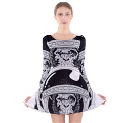 Spacemonkey Long Sleeve Velvet Skater Dress by goljakoff