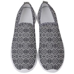 Silver Ornate Decorative Design Pattern Men s Slip On Sneakers by dflcprintsclothing