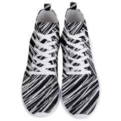 Galaxy Motion Black And White Print Men s Lightweight High Top Sneakers by dflcprintsclothing