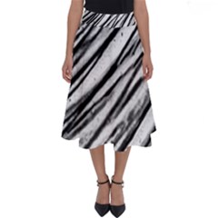 Galaxy Motion Black And White Print 2 Perfect Length Midi Skirt by dflcprintsclothing