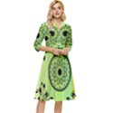 Green Grid Cute Flower Mandala Classy Knee Length Dress View1