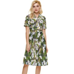 Blooming Garden Button Top Knee Length Dress by SychEva