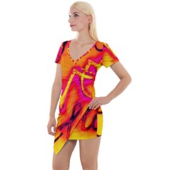  Graffiti Love Short Sleeve Asymmetric Mini Dress by essentialimage365