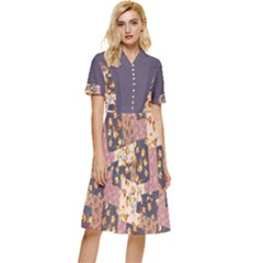 Flower Button Top Knee Length Dress by flowerland