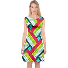 Pop Art Mosaic Capsleeve Midi Dress by essentialimage365