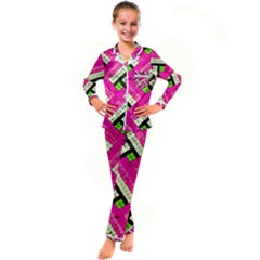 Pop Art Mosaic Kid s Satin Long Sleeve Pajamas Set by essentialimage365