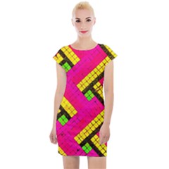 Pop Art Mosaic Cap Sleeve Bodycon Dress by essentialimage365