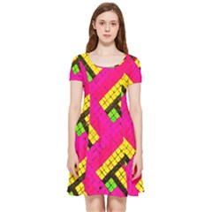 Pop Art Mosaic Inside Out Cap Sleeve Dress by essentialimage365