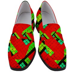 Pop Art Mosaic Women s Chunky Heel Loafers by essentialimage365