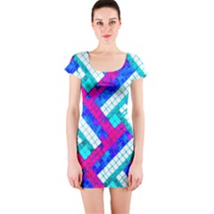 Pop Art Mosaic Short Sleeve Bodycon Dress by essentialimage365