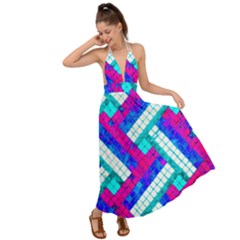 Pop Art Mosaic Backless Maxi Beach Dress by essentialimage365