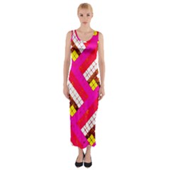 Pop Art Mosaic Fitted Maxi Dress by essentialimage365