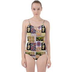 Yellow Aesthetics Cut Out Top Tankini Set by designsbymallika