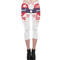 All You Need Is Love Capri Leggings  by DinzDas