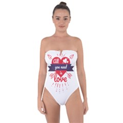 All You Need Is Love Tie Back One Piece Swimsuit by DinzDas