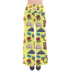 Tropical Island Tiki Parrots, Mask And Palm Trees So Vintage Palazzo Pants by DinzDas