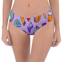 Back To School And Schools Out Kids Pattern Reversible Classic Bikini Bottoms by DinzDas