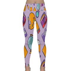 Back To School And Schools Out Kids Pattern Lightweight Velour Classic Yoga Leggings by DinzDas