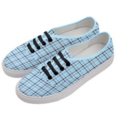 Sky Blue Tartan Plaid Pattern, With Black Lines Women s Classic Low Top Sneakers by Casemiro