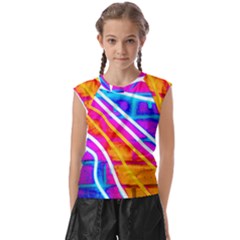 Pop Art Neon Wall Kids  Raglan Cap Sleeve Tee by essentialimage365