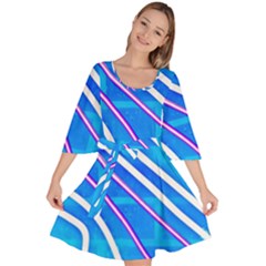 Pop Art Neon Wall Velour Kimono Dress by essentialimage365