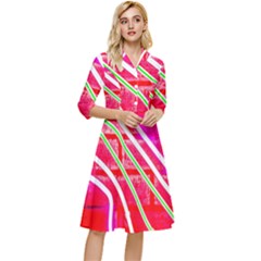 Pop Art Neon Wall Classy Knee Length Dress by essentialimage365