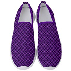 Purple, Black And Yellow Color Plaid, Retro Tartan Pattern Men s Slip On Sneakers by Casemiro