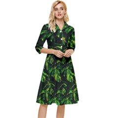 Jungle Camo Tropical Print Classy Knee Length Dress by dflcprintsclothing