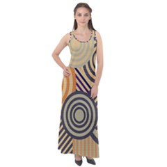 Circular Pattern Sleeveless Velour Maxi Dress by designsbymallika