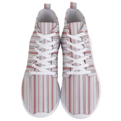 Salmon And Grey Linear Design Men s Lightweight High Top Sneakers by dflcprintsclothing