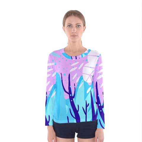 Aquatic Surface Patterns Women s Long Sleeve Tee by Designops73