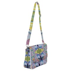 Painted Pebbles I Repeats Shoulder Bag With Back Zipper by kaleidomarblingart