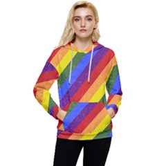 Lgbt Pride Motif Flag Pattern 1 Women s Lightweight Drawstring Hoodie by dflcprintsclothing