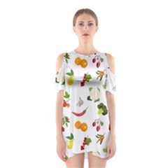 Fruits, Vegetables And Berries Shoulder Cutout One Piece Dress by SychEva