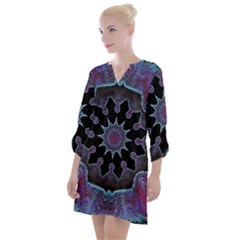 Framed Mandala Open Neck Shift Dress by MRNStudios