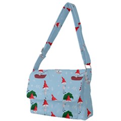 Funny Mushrooms Go About Their Business Full Print Messenger Bag (l) by SychEva