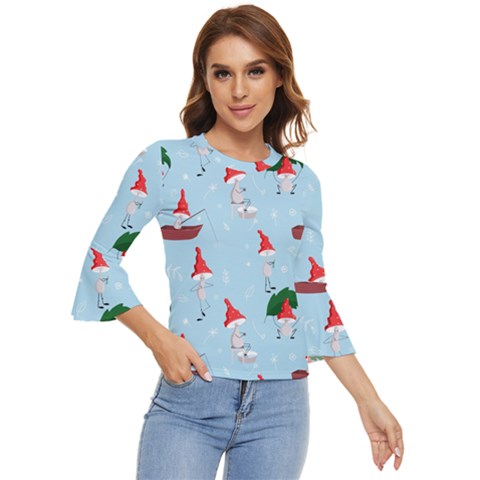 Funny Mushrooms Go About Their Business Bell Sleeve Top by SychEva