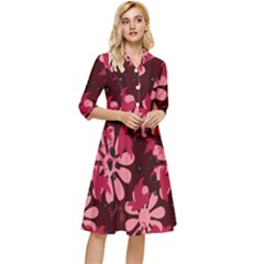 Folk Flowers Art Pattern  Classy Knee Length Dress by Eskimos