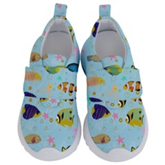 Underwater World Kids  Velcro No Lace Shoes by SychEva