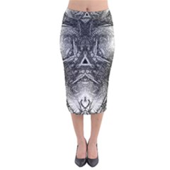 Boho Biohazard Velvet Midi Pencil Skirt by MRNStudios