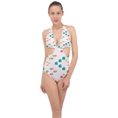 Underwater World Halter Front Plunge Swimsuit by SychEva