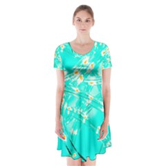 Pop Art Neuro Light Short Sleeve V-neck Flare Dress by essentialimage365