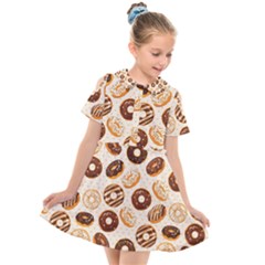 Chocolate Donut Love Kids  Short Sleeve Shirt Dress by designsbymallika